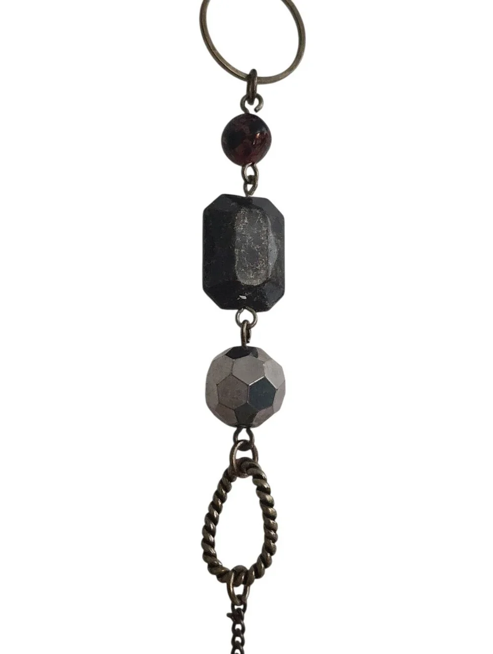 Lia Sophia Bronze Necklace Multi Color Faceted Beaded Red Black